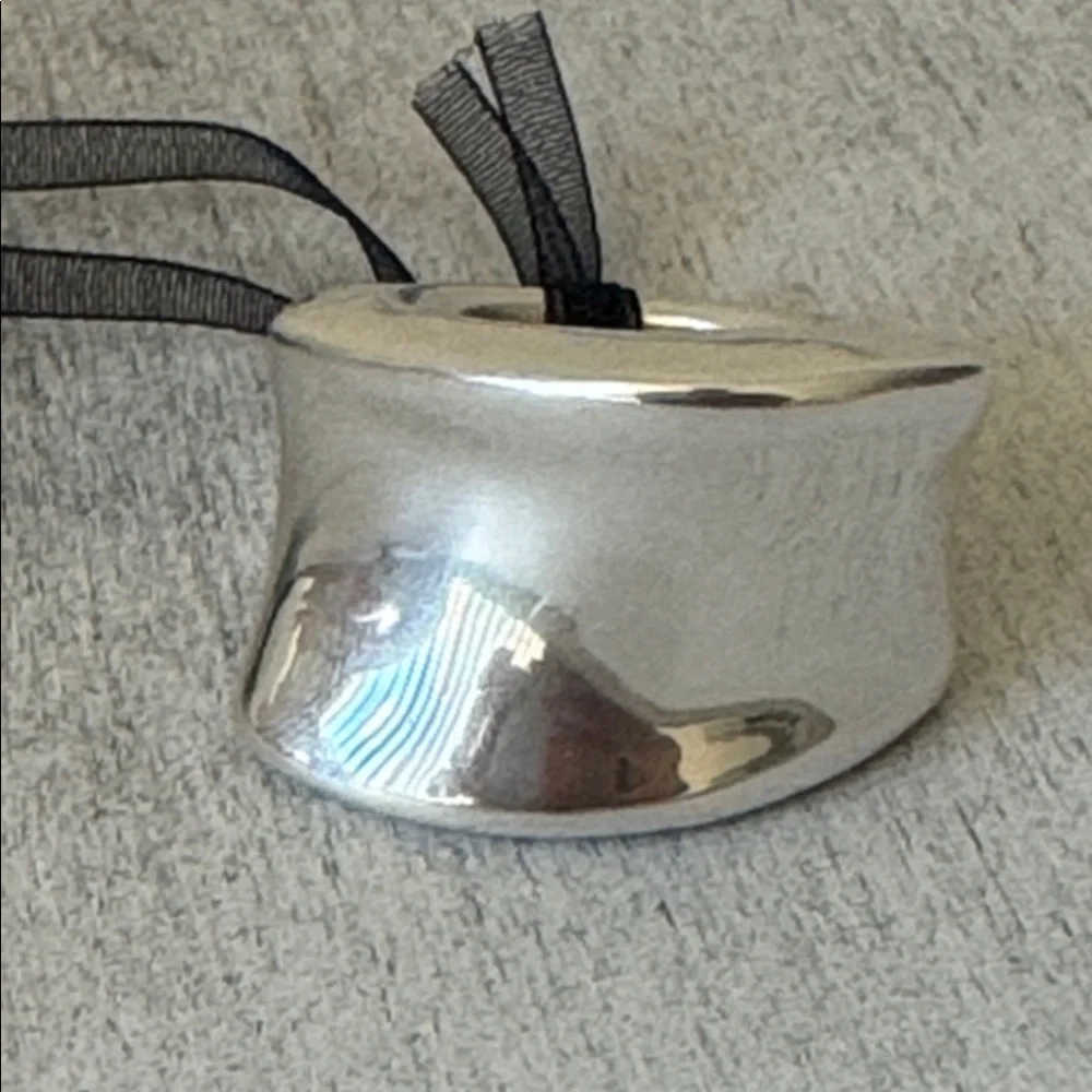 ! E&L Sterling Silver Electroform Statement Ring Asymmetrical Curve On Top Sz. 7